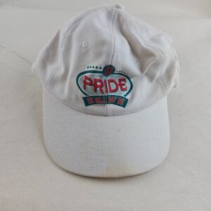 Pride in All We Do Hat Men Adjustable Strapback White Headshots KC Caps Baseball